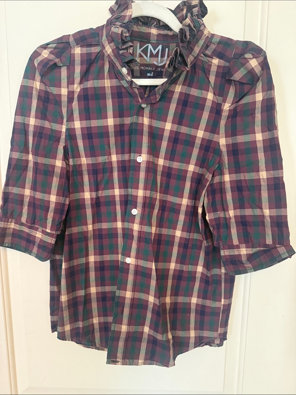 Kate Michael Jensen KMJ Plaid Button Up NWOT